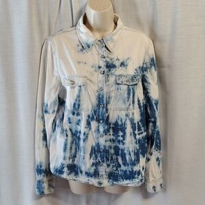 Hippie Laundry Indigo and Ivory Tie-Dye Top
